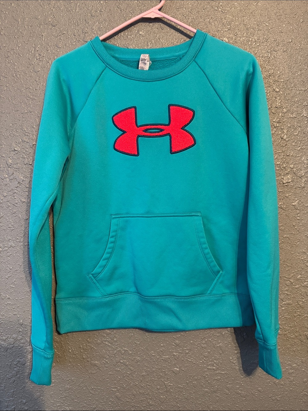 Under Armour Teal Crewneck Sweatshirt with Red Logo